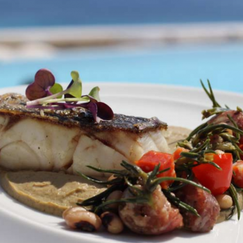 Grouper fillet with Mykonian sausage
