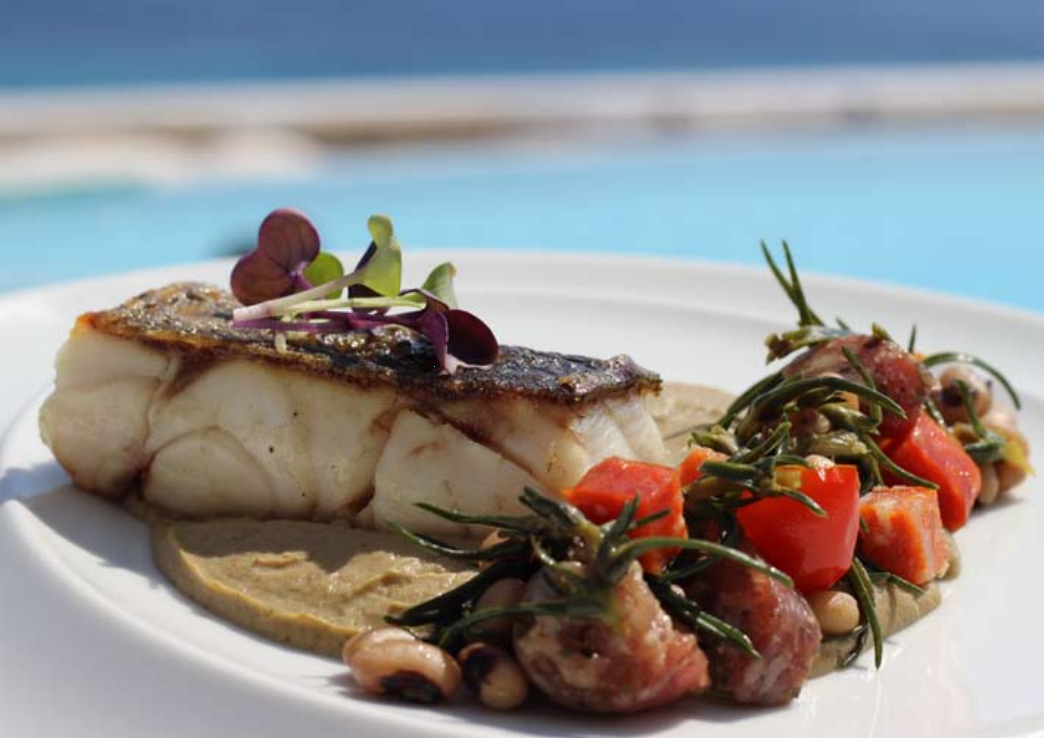 Grouper fillet with Mykonian sausage
