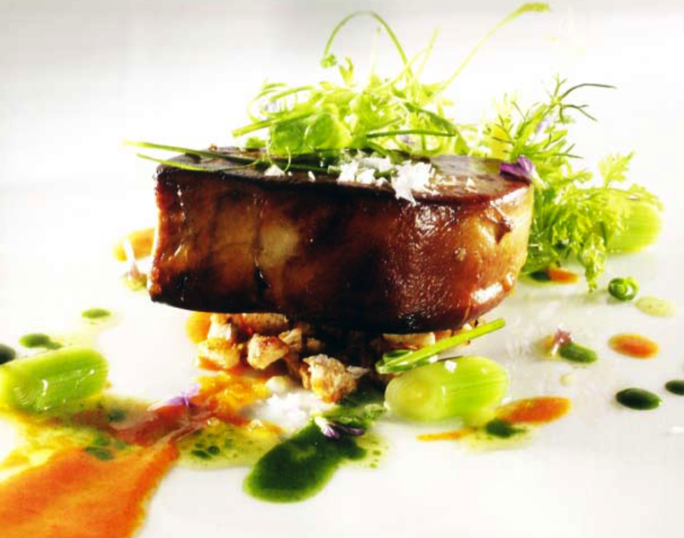 Warm salad of foie gras